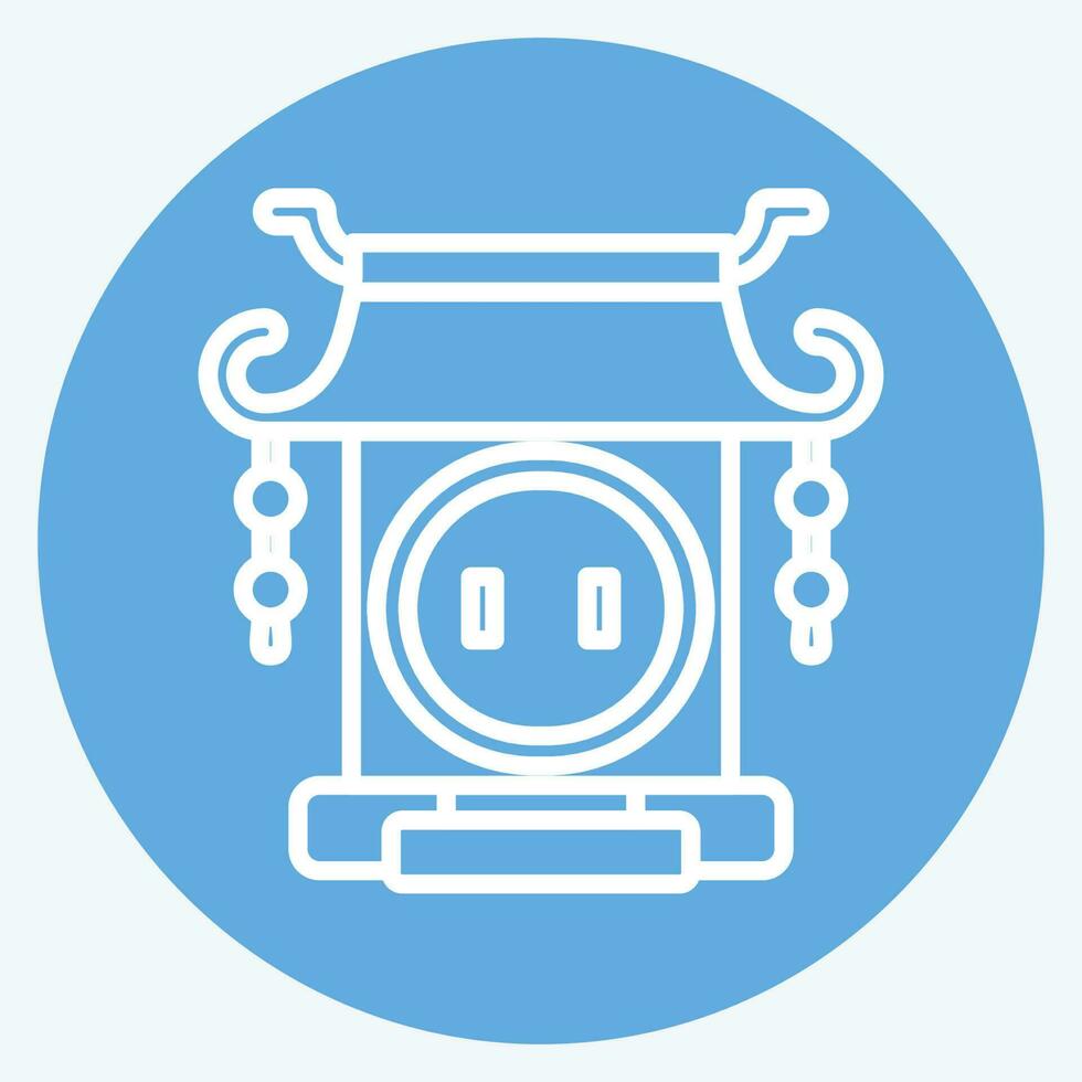 Symbol Tor. verbunden zu Chinesisch Neu Jahr Symbol. Blau Augen Stil. einfach Design editierbar vektor