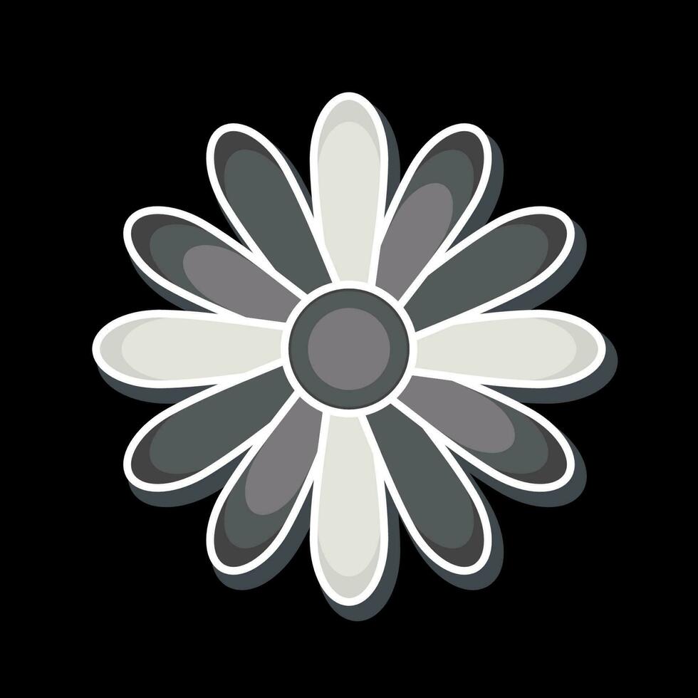 Symbol Dahlie. verbunden zu Blumen Symbol. glänzend Stil. einfach Design editierbar. einfach Illustration vektor