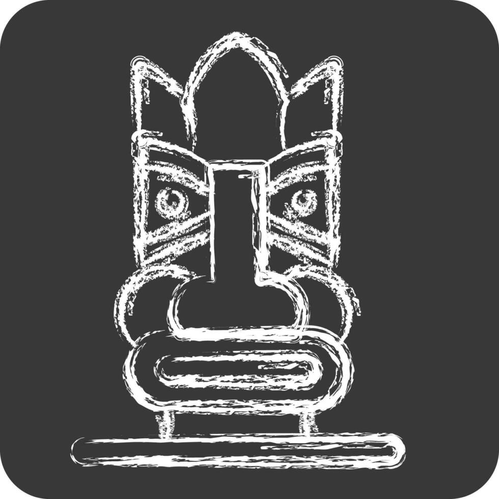 ikon hawaiian staty. relaterad till hawaii symbol. krita stil. enkel design redigerbar. vektor