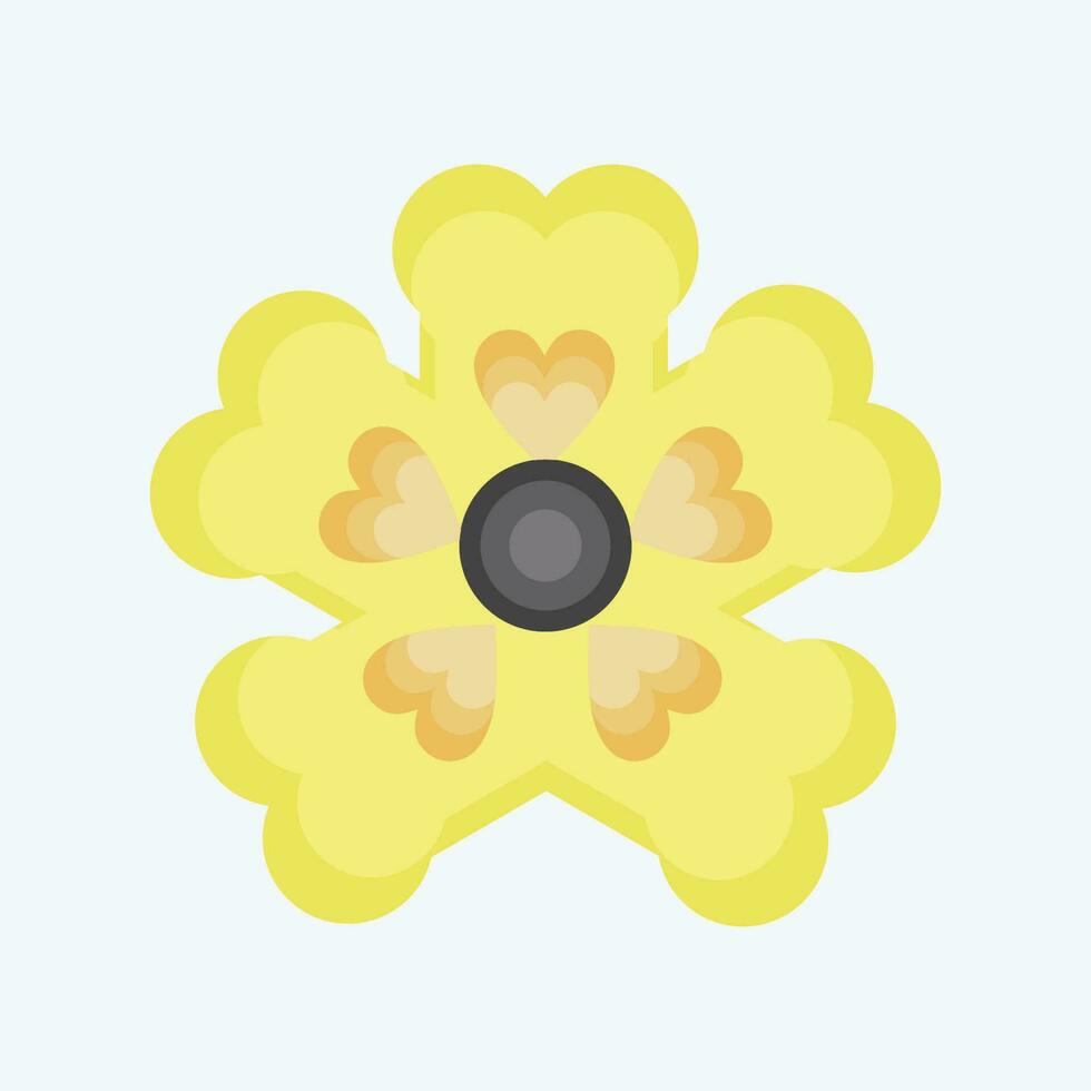 Symbol Primel. verbunden zu Blumen Symbol. eben Stil. einfach Design editierbar. einfach Illustration vektor