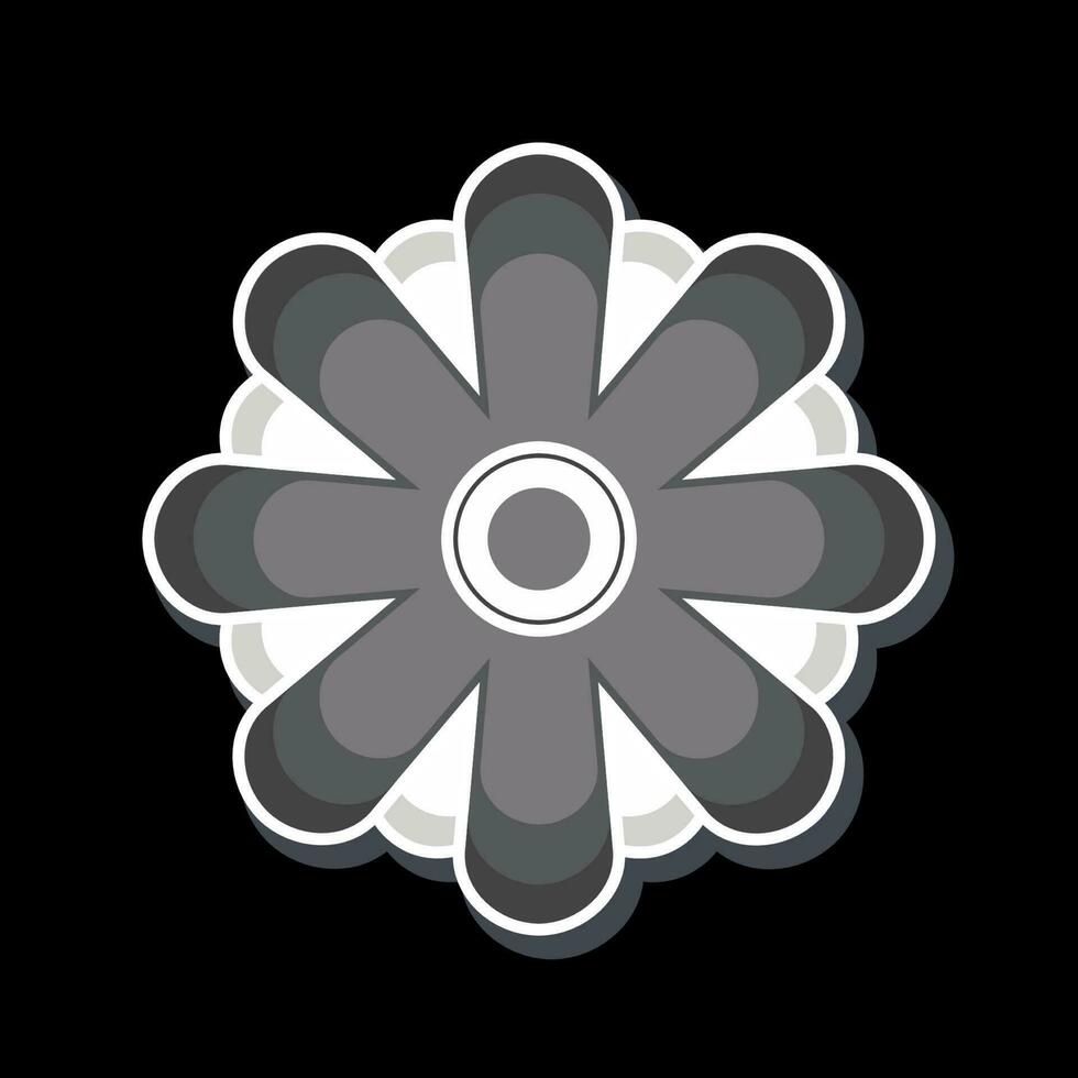 ikon aster. relaterad till blommor symbol. glansig stil. enkel design redigerbar. enkel illustration vektor