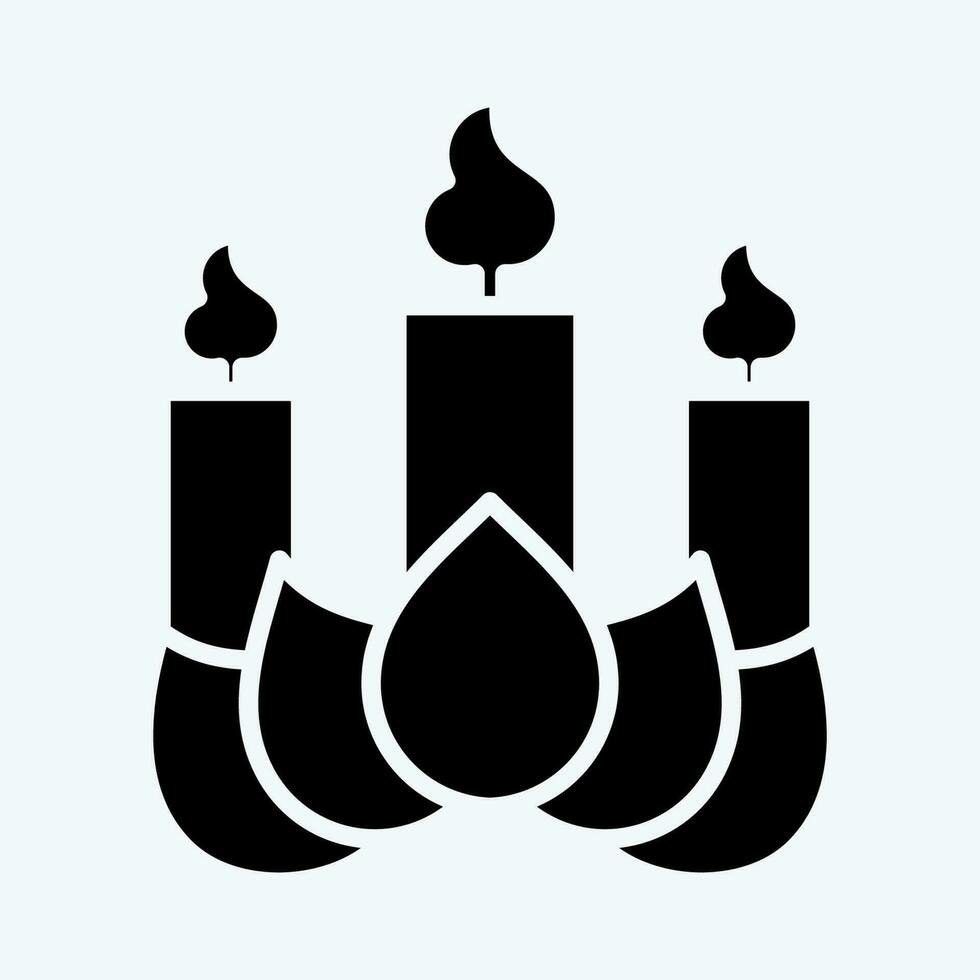 Symbol Kerze. verbunden zu Chinesisch Neu Jahr Symbol. Glyphe Stil. einfach Design editierbar vektor