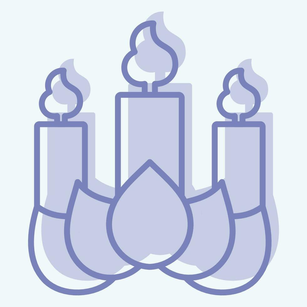 Symbol Kerze. verbunden zu Chinesisch Neu Jahr Symbol. zwei Ton Stil. einfach Design editierbar vektor