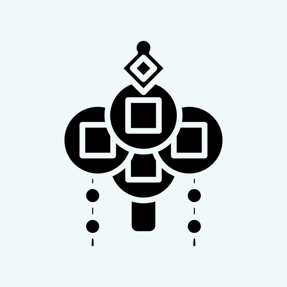 Symbol Amulett. verbunden zu Chinesisch Neu Jahr Symbol. Glyphe Stil. einfach Design editierbar vektor