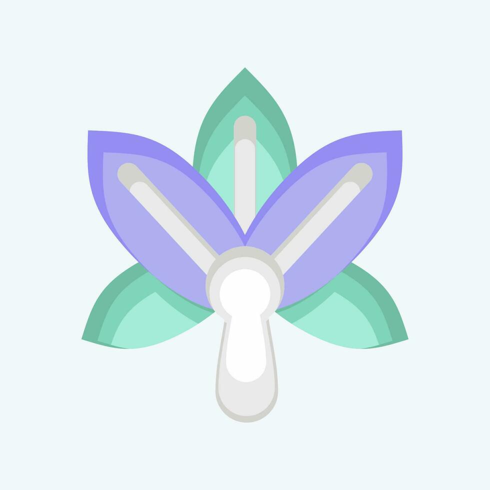 Symbol Orchidee. verbunden zu Blumen Symbol. eben Stil. einfach Design editierbar. einfach Illustration vektor