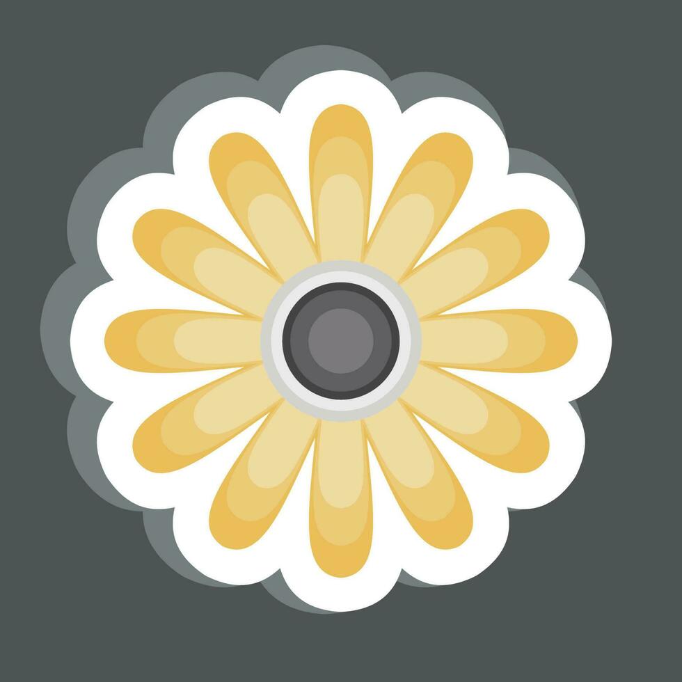 klistermärke gloden prästkrage. relaterad till blommor symbol. enkel design redigerbar. enkel illustration vektor