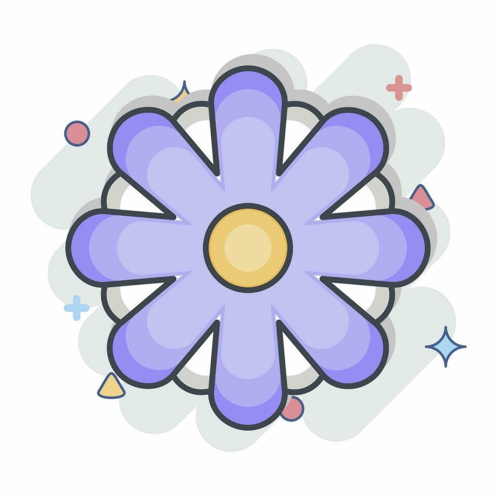 Symbol Aster. verbunden zu Blumen Symbol. Comic Stil. einfach Design editierbar. einfach Illustration vektor