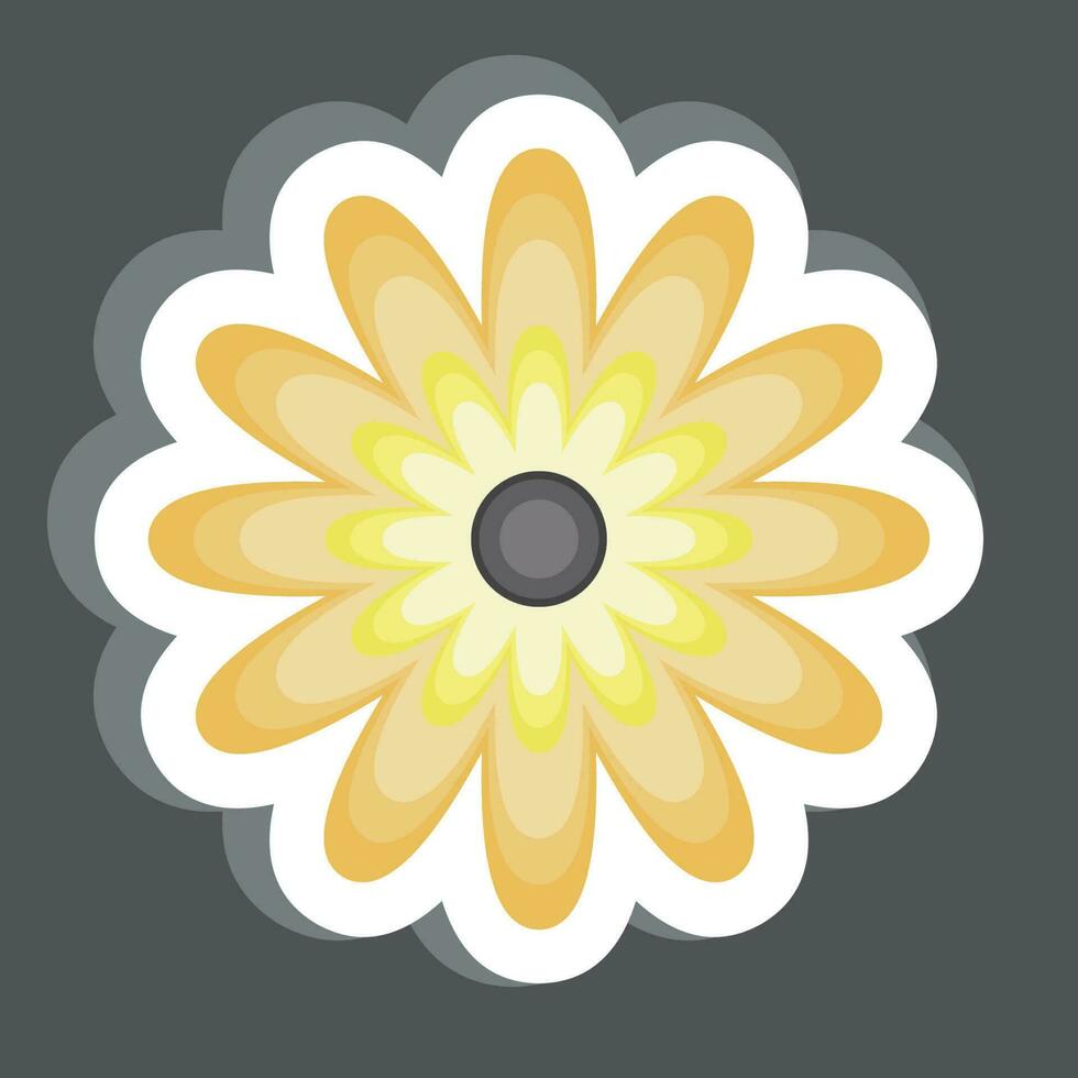 Aufkleber Zinnie. verbunden zu Blumen Symbol. einfach Design editierbar. einfach Illustration vektor