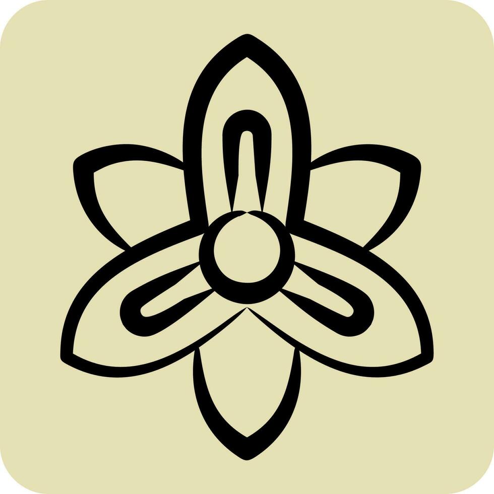 ikon gladiolus. relaterad till blommor symbol. hand dragen stil. enkel design redigerbar. enkel illustration vektor