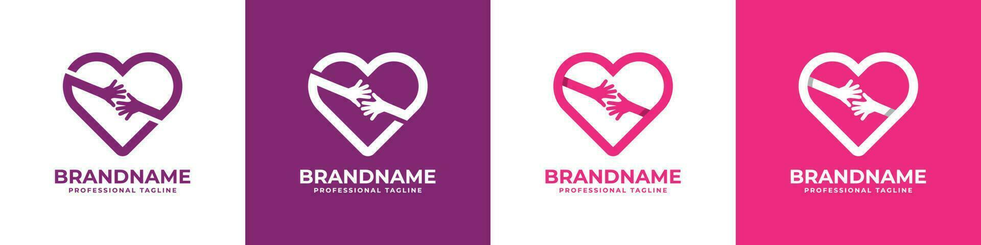 Liebe mit Hand Nächstenliebe Logo, geeignet zum irgendein Geschäft verbunden zu Wohltätigkeit. vektor