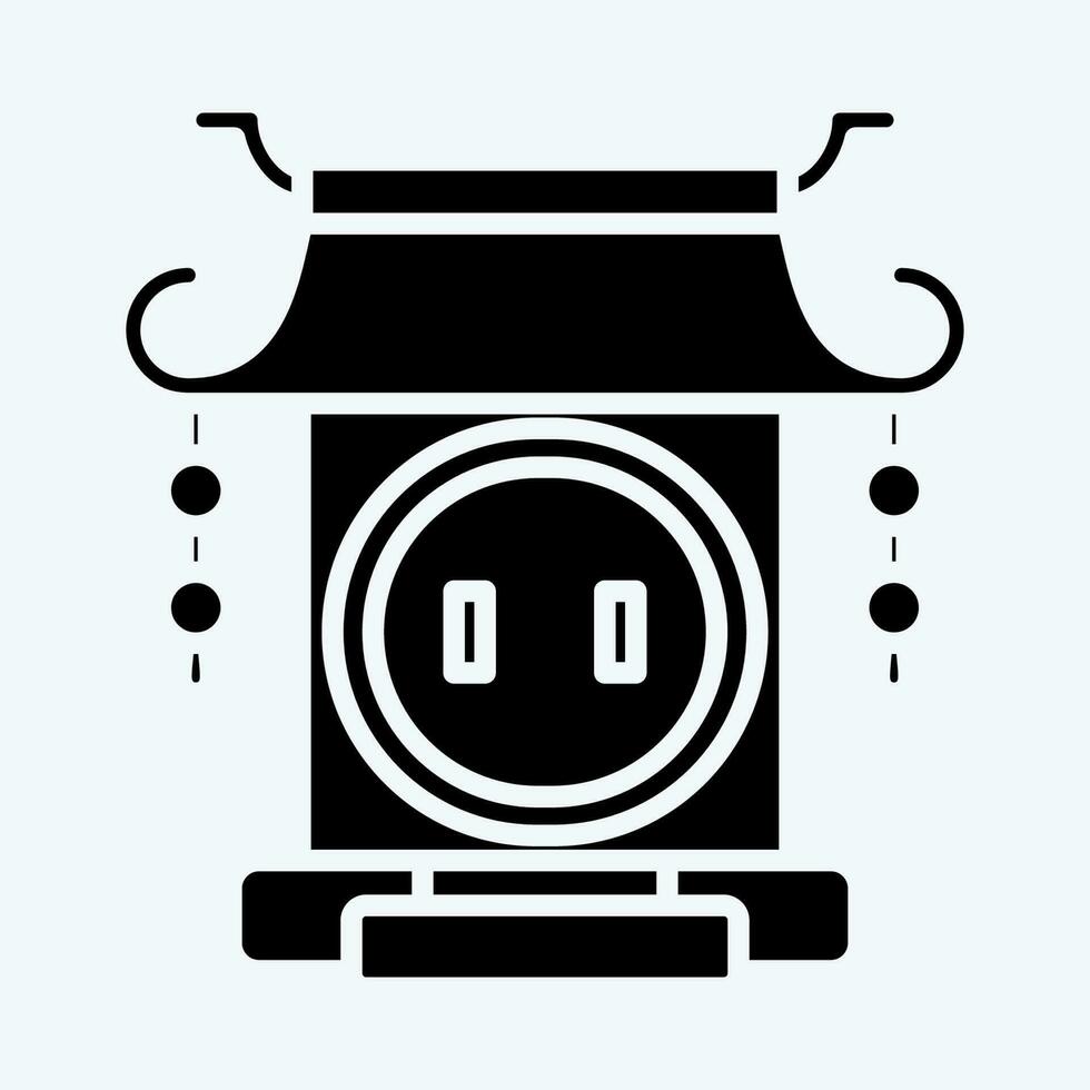 Symbol Tor. verbunden zu Chinesisch Neu Jahr Symbol. Glyphe Stil. einfach Design editierbar vektor
