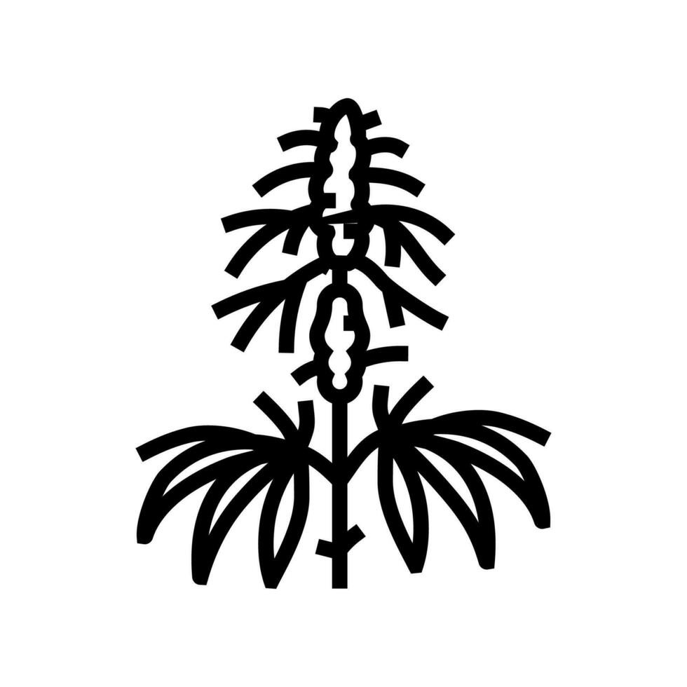 Cannabis Pflanze Kraut Linie Symbol Vektor Illustration