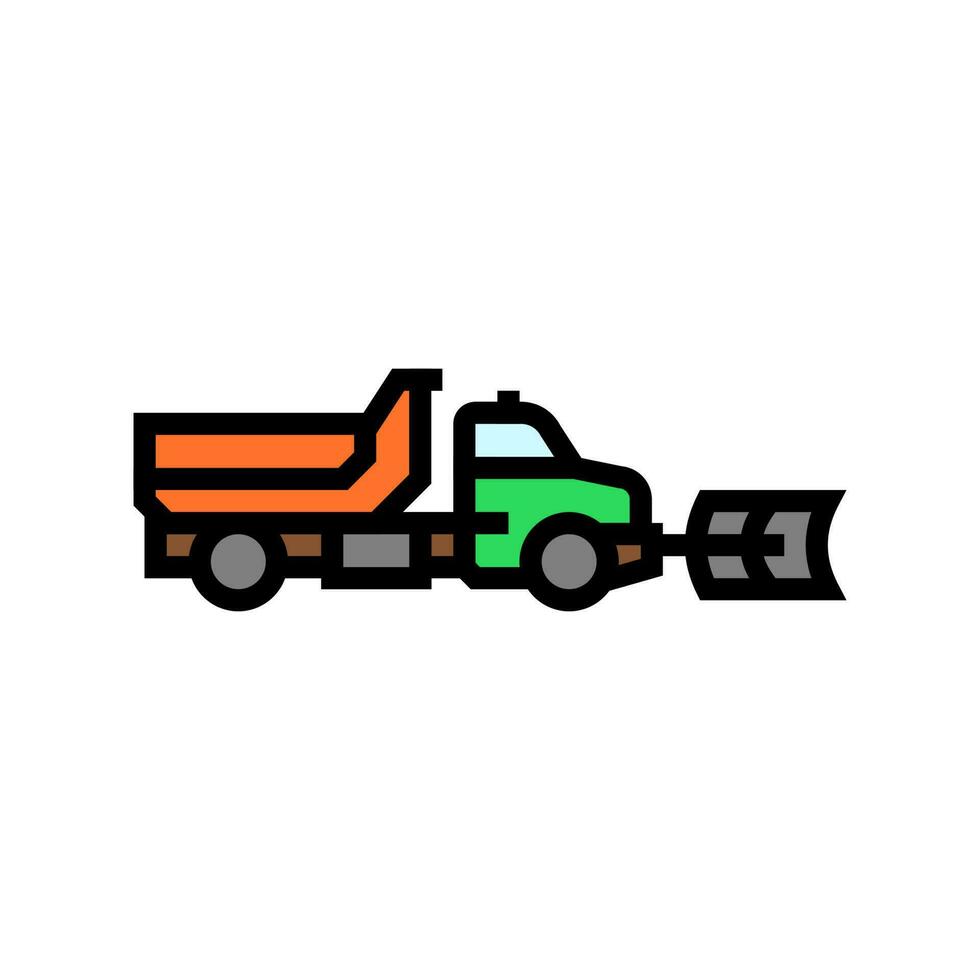 Schneepflug LKW Winter Jahreszeit Farbe Symbol Vektor Illustration