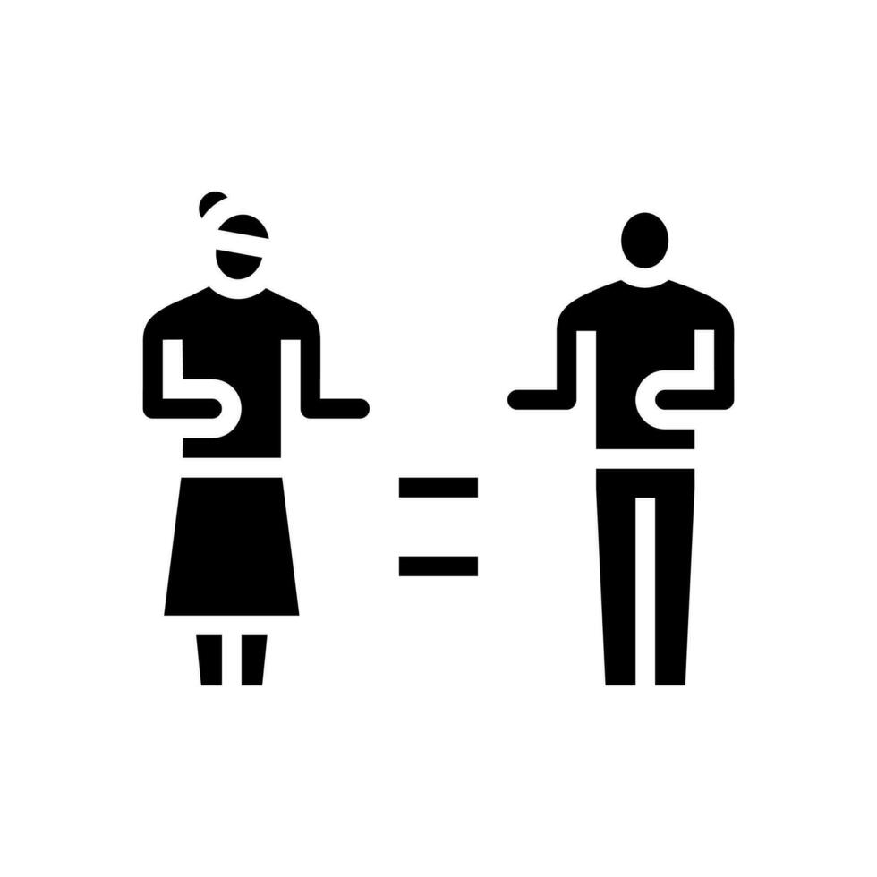 Frauen Gleichberechtigung Feminismus Frau Glyphe Symbol Vektor Illustration