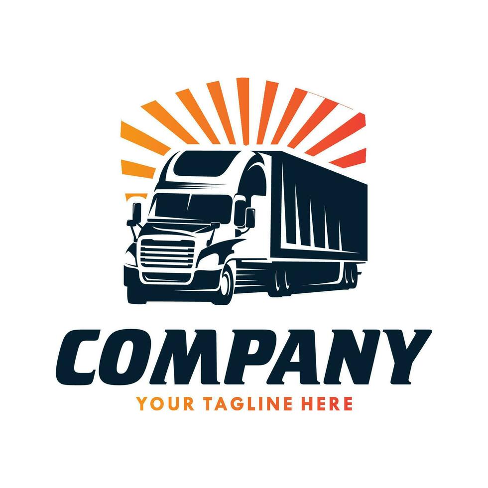 lastbil företag transport logotyp illustration vektor