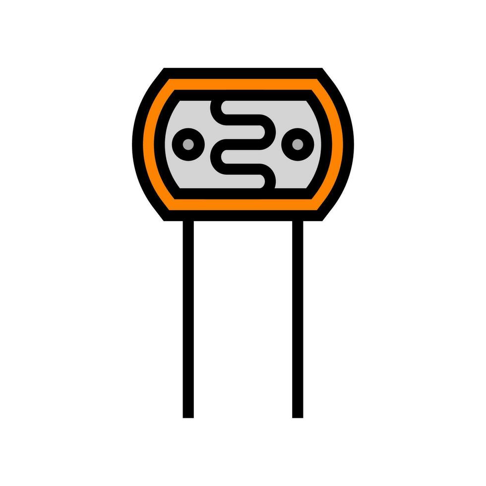 Fotowiderstand elektronisch Komponente Farbe Symbol Vektor Illustration