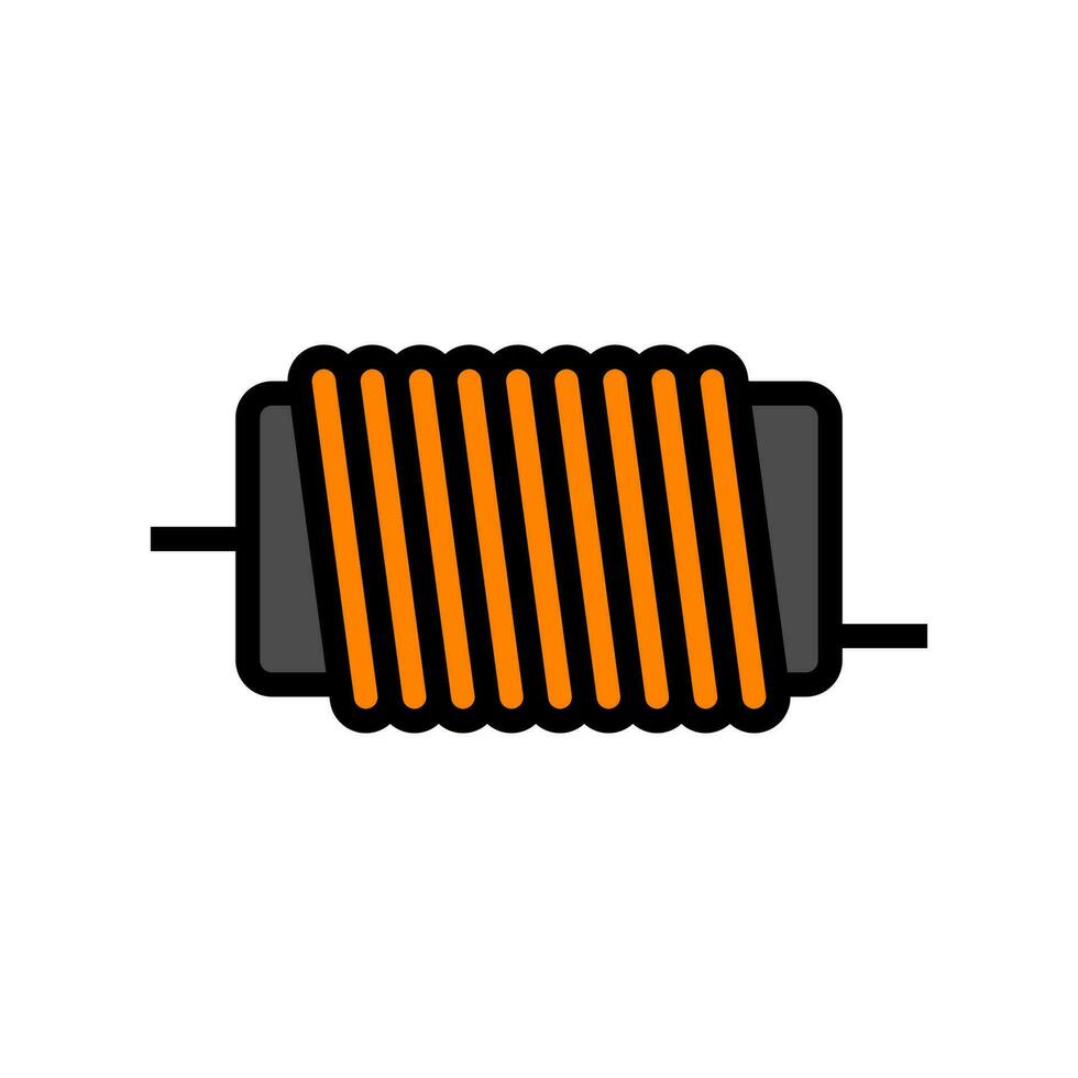 induktor elektronisk komponent Färg ikon vektor illustration