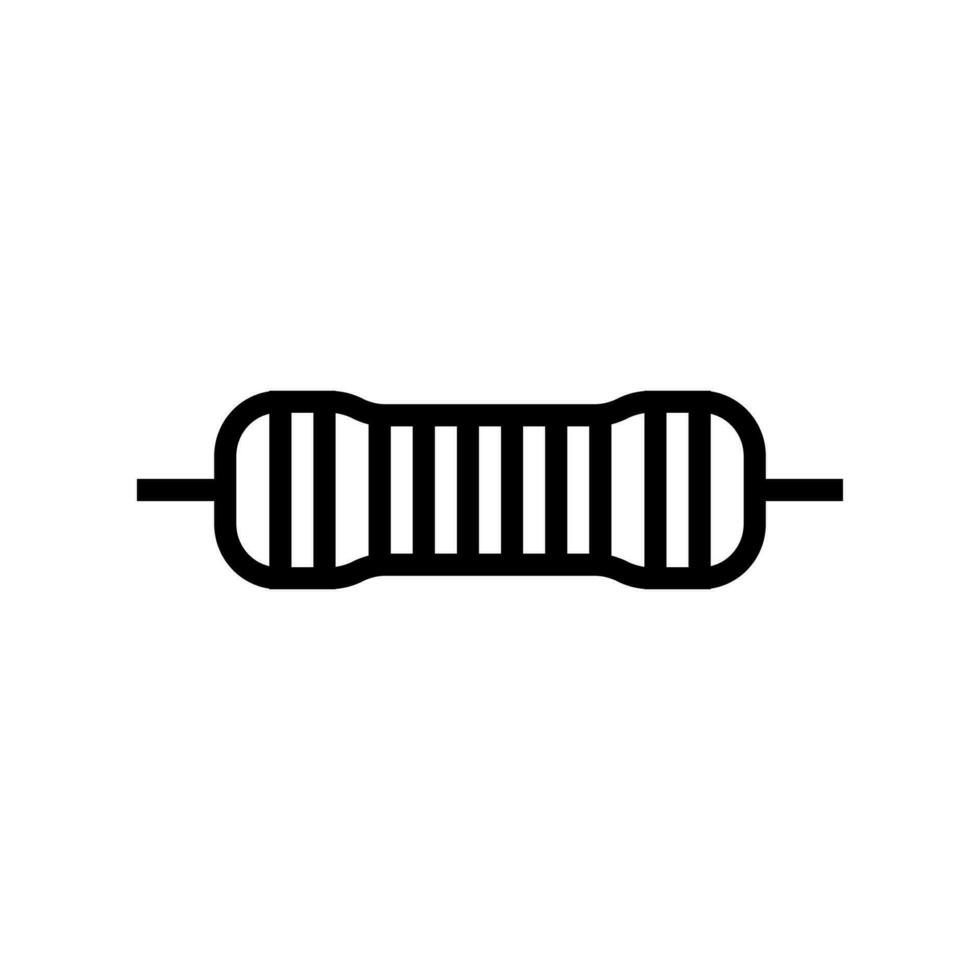 Metall Film Widerstand elektronisch Komponente Linie Symbol Vektor Illustration