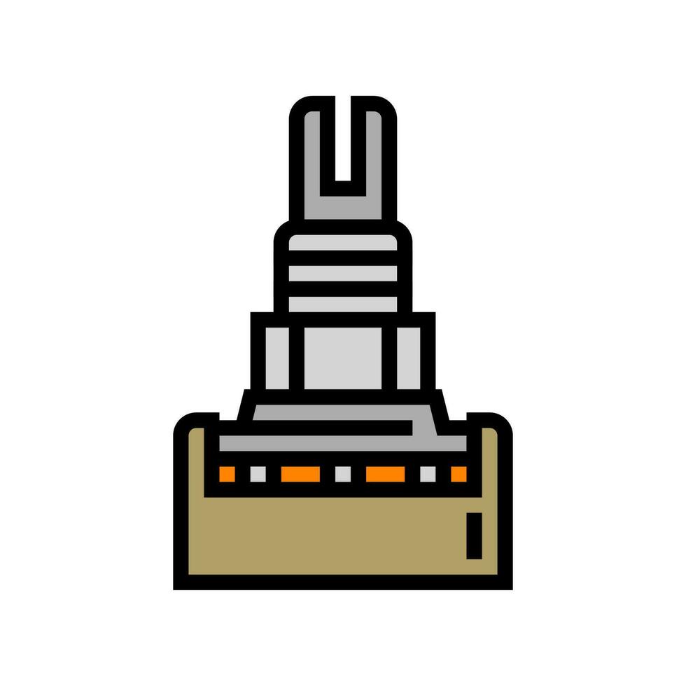 potentiometer elektronisk komponent Färg ikon vektor illustration