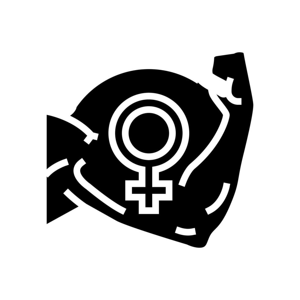 Frauen Mut Feminismus Glyphe Symbol Vektor Illustration