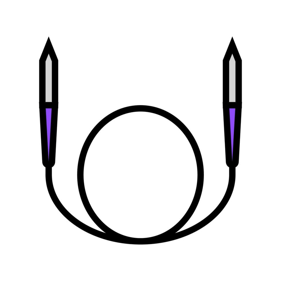 cirkulär nål stickning ull Färg ikon vektor illustration
