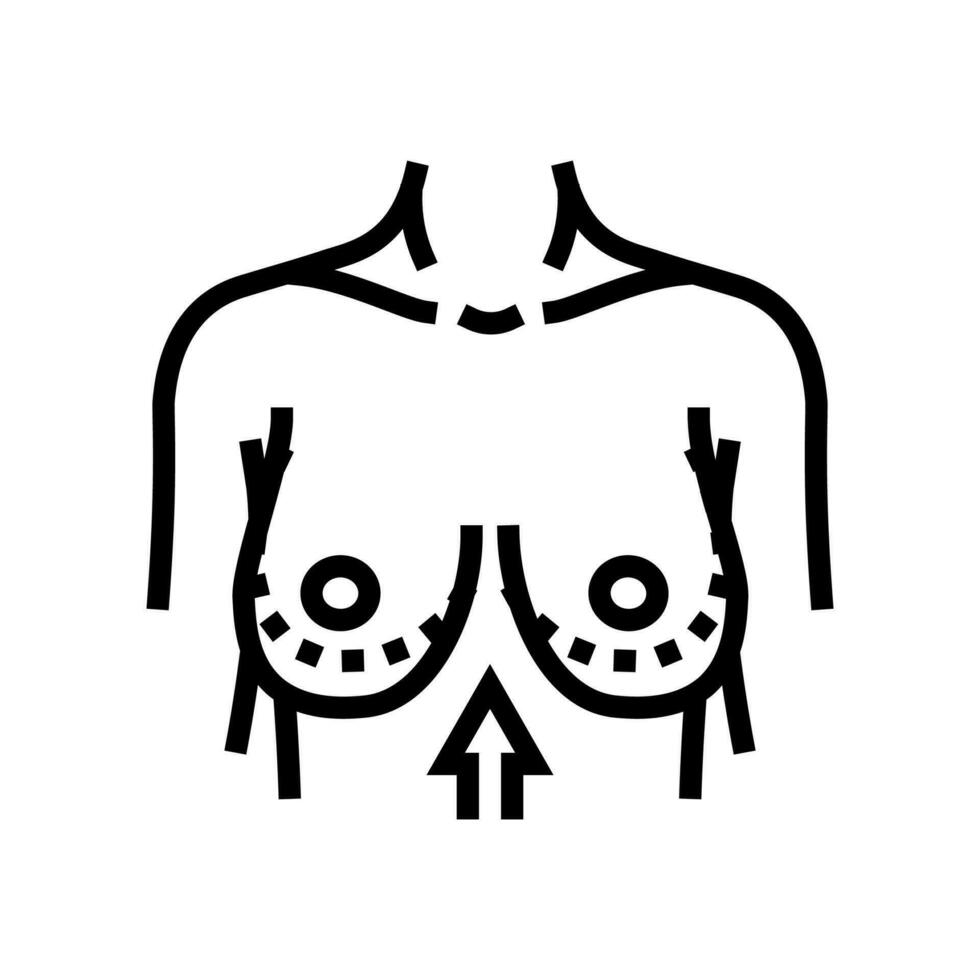 Brust Aufzug Chirurgie Linie Symbol Vektor Illustration