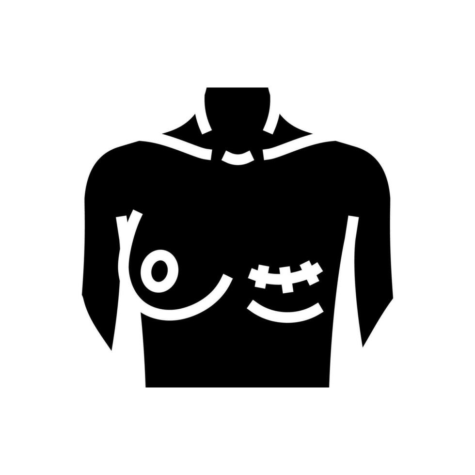 Mastektomie Chirurgie Chirurgie Glyphe Symbol Vektor Illustration