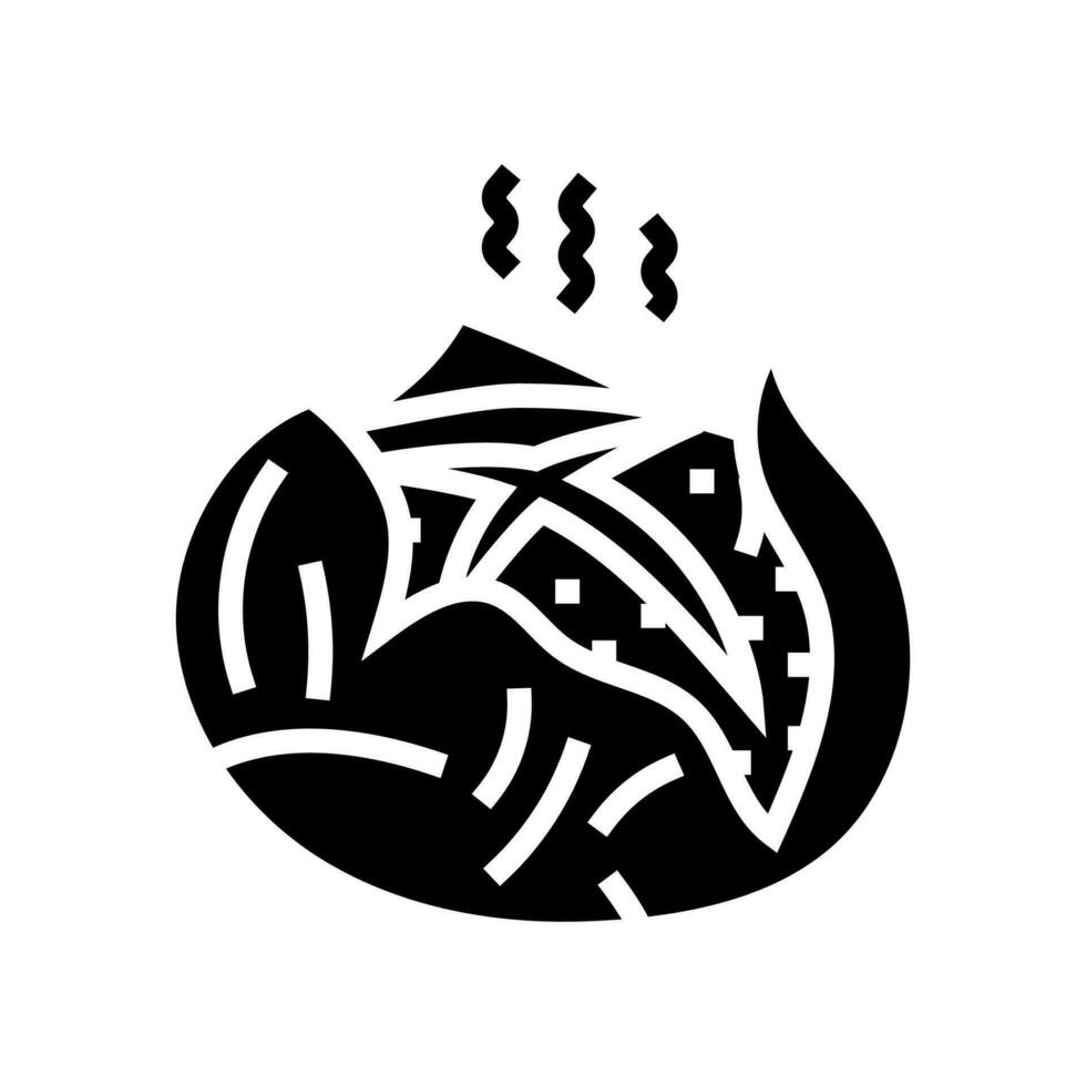 geröstet Kastanie Herbst Jahreszeit Glyphe Symbol Vektor Illustration