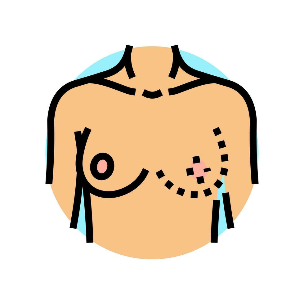 Brust Wiederaufbau Chirurgie Farbe Symbol Vektor Illustration