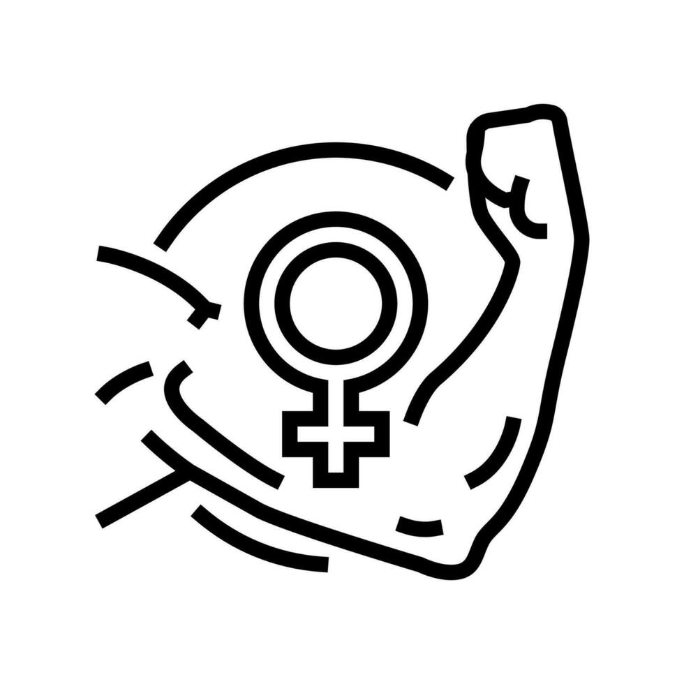 kvinnor mod feminism linje ikon vektor illustration