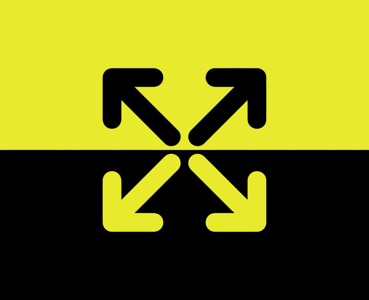nicht-gerade weiss Logo Symbol schwarz und Gelb Kleider Design Symbol abstrakt Vektor Illustration