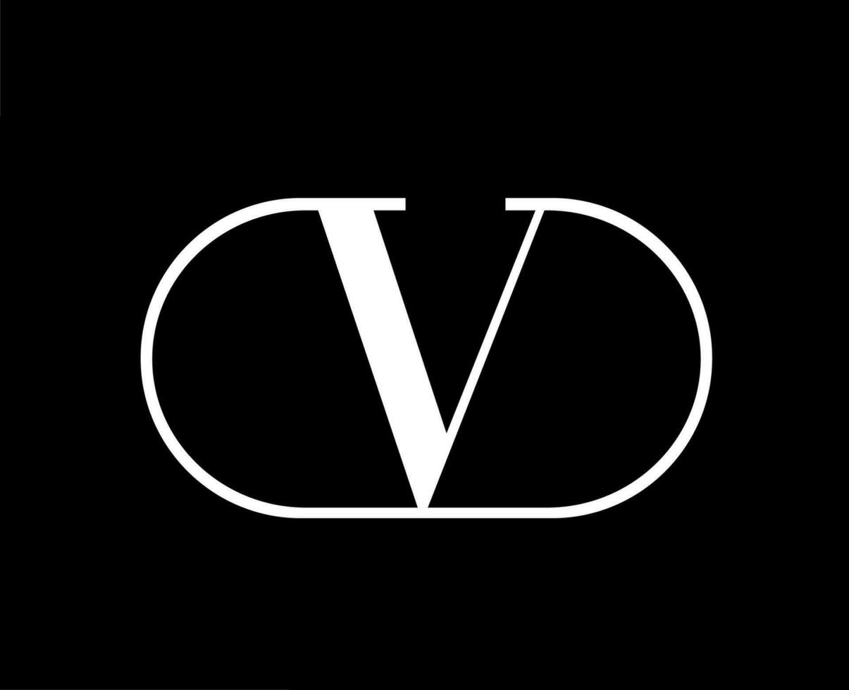 Valentino Marke Logo Weiß Symbol Kleider Design Symbol abstrakt Vektor Illustration mit schwarz Hintergrund