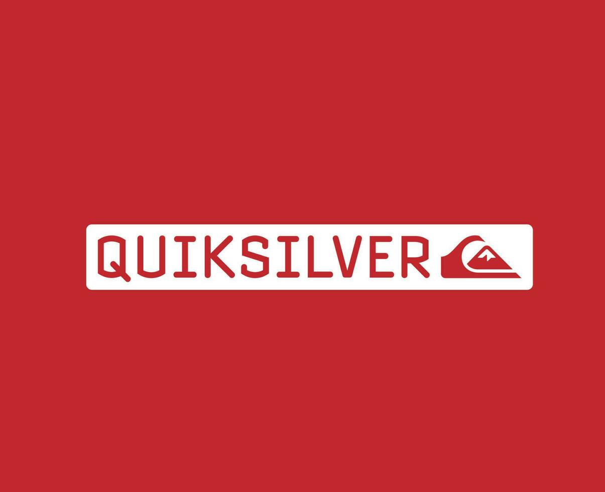 quiksilver logotyp varumärke kläder med namn vit symbol design ikon abstrakt vektor illustration med röd bakgrund
