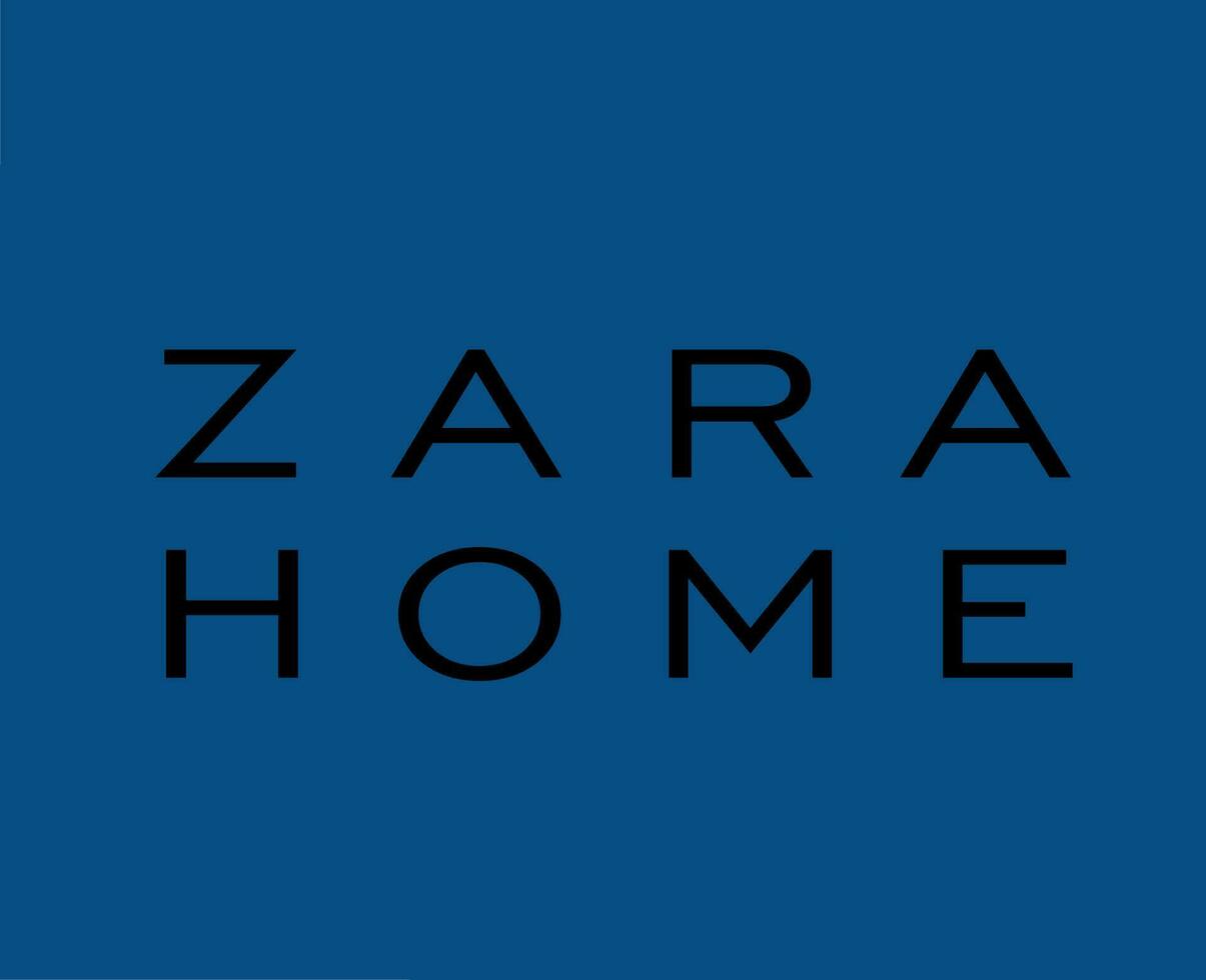 zara Hem varumärke logotyp svart symbol kläder design ikon abstrakt vektor illustration med blå bakgrund
