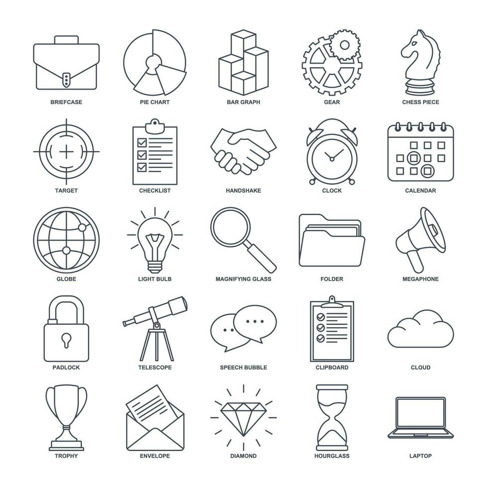 företag förvaltning element uppsättning ikon symbol mall för grafisk och webb design samling logotyp vektor illustration