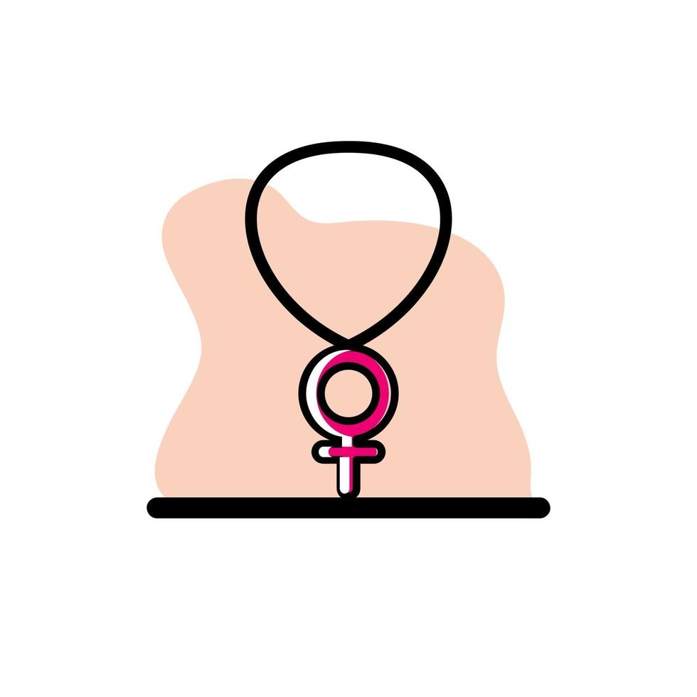 kvinnlig halsband konceptuell vektor illustration design ikon