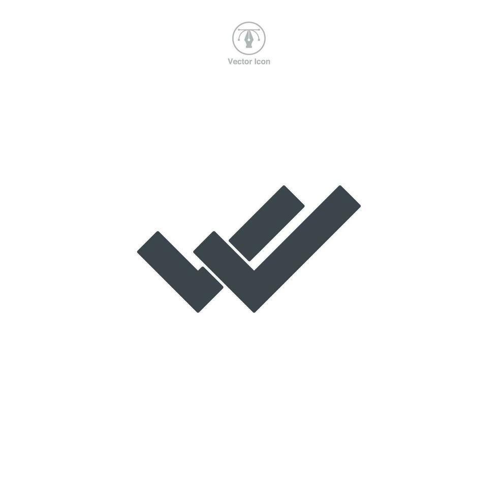 dubbel- kolla upp mark ikon symbol mall för grafisk och webb design samling logotyp vektor illustration