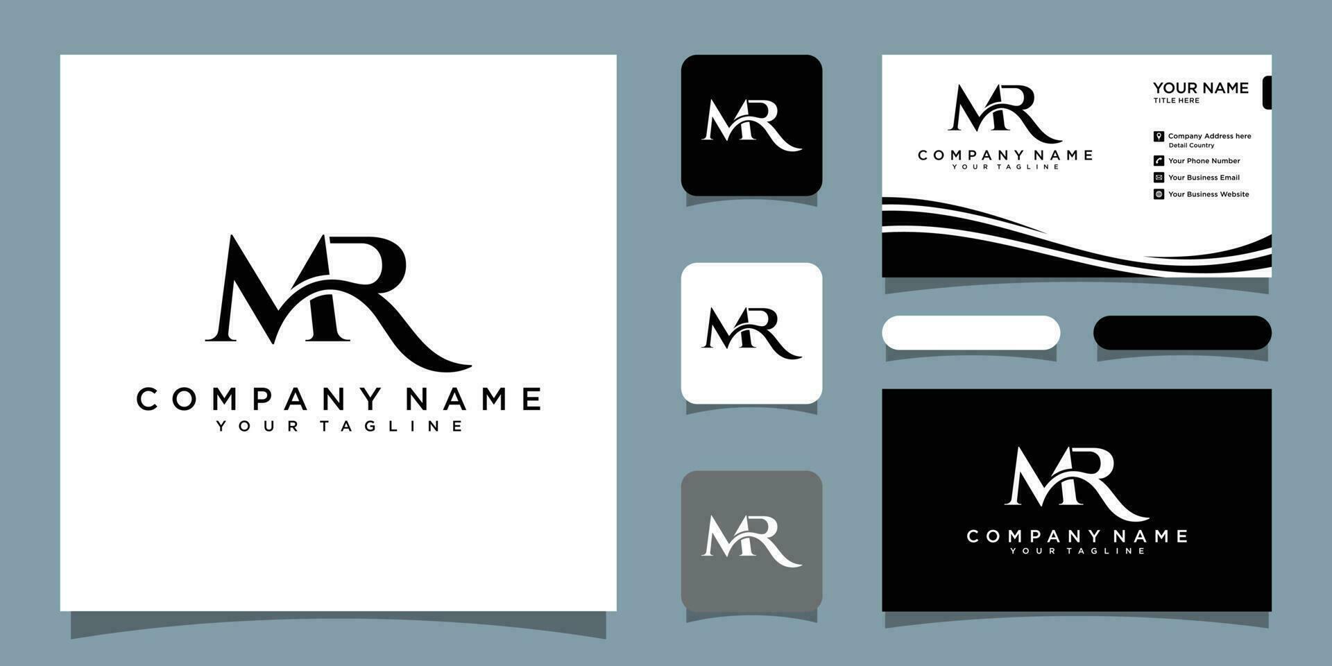 initialer brev herr eller rm logotyp mönster vektor med företag kort design premie vektor