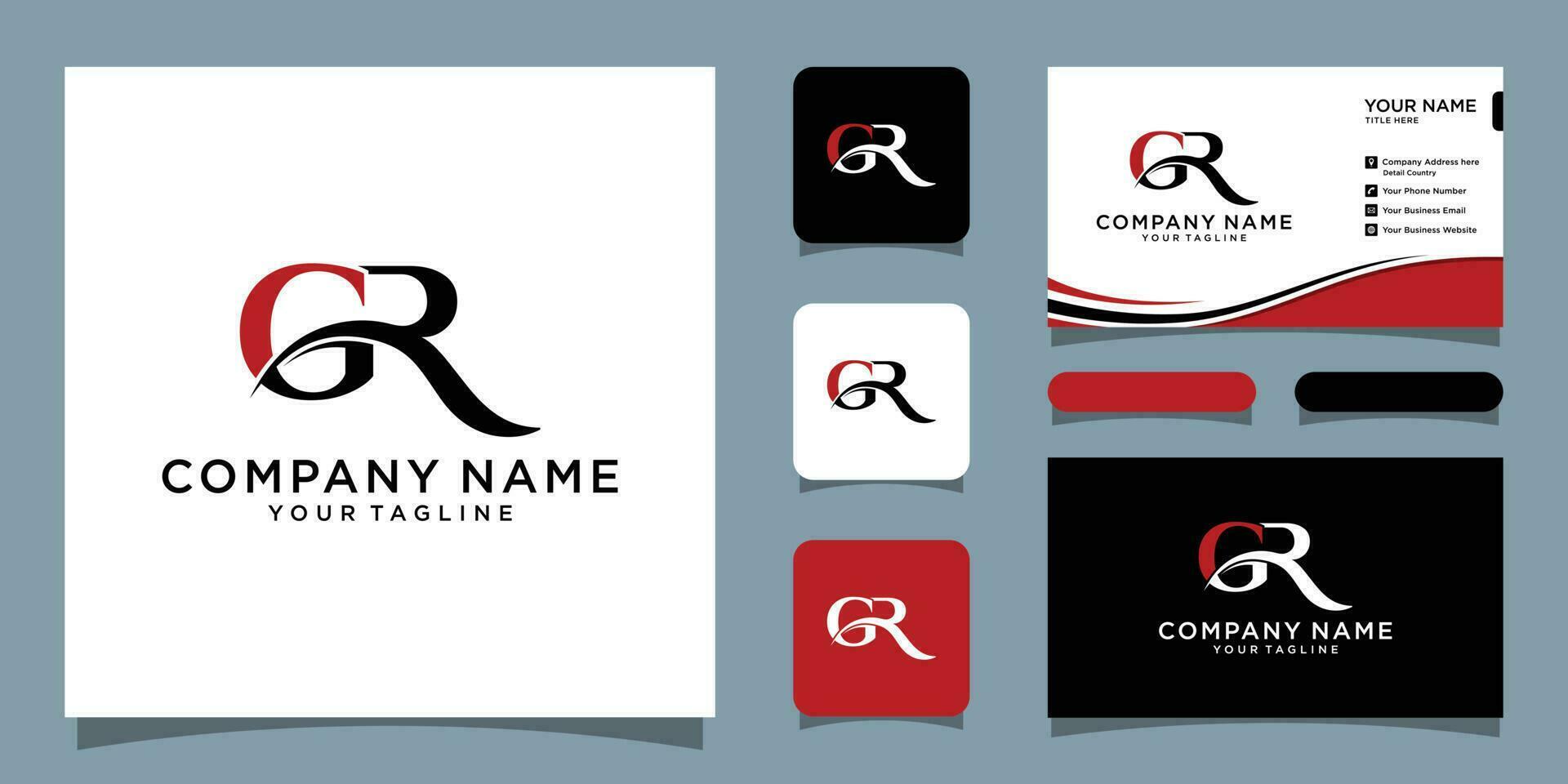 Initiale Brief GR Logo Design Vektor mit Geschäft Karte Design Prämie Vektor
