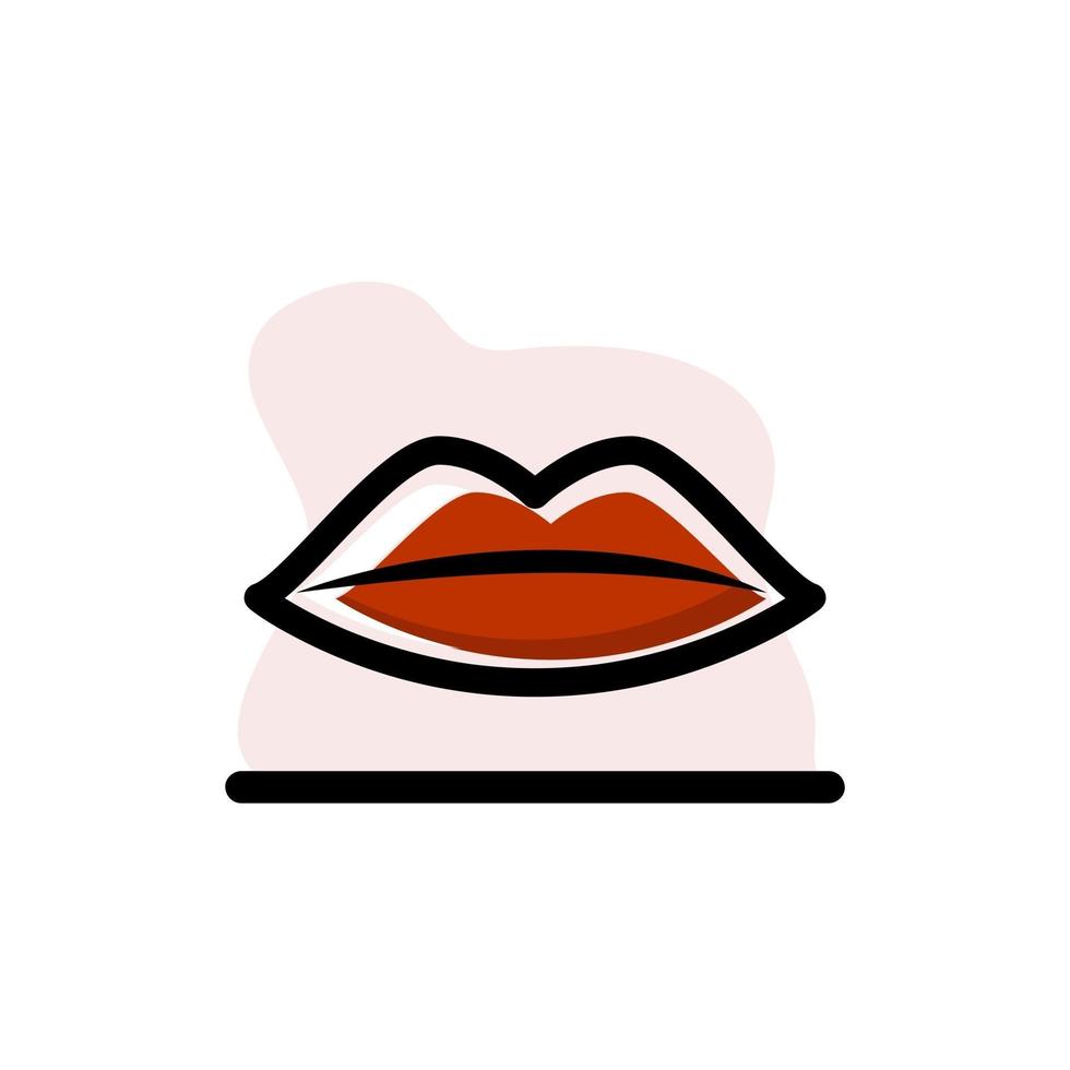 rote Lippen Vektor-Illustration Vektor-Symbol Konzeption vektor