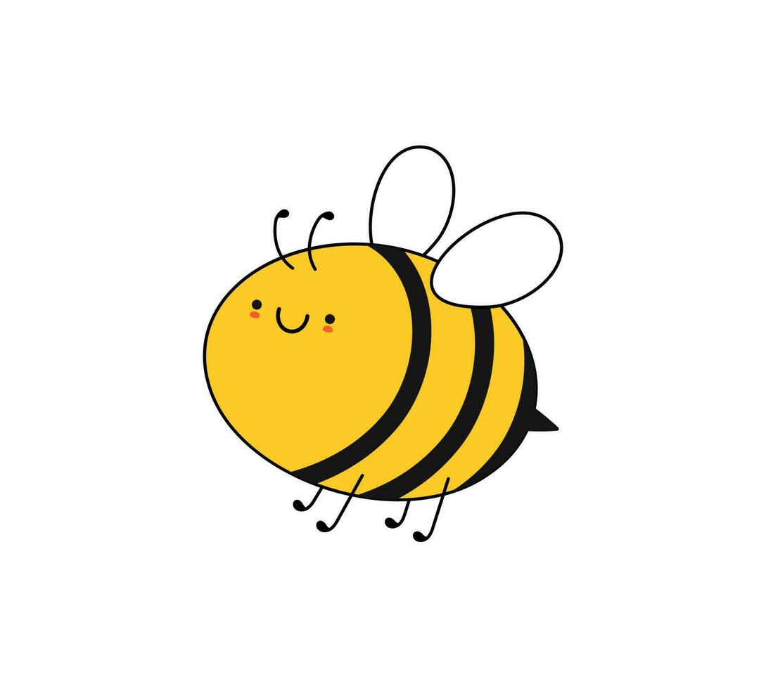 süß Biene Charakter Vektor Illustration isoliert auf Weiß