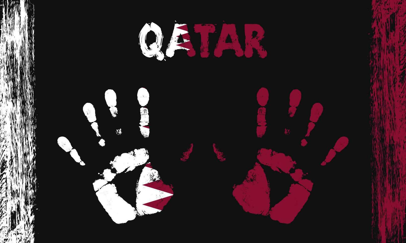 vektor flagga av qatar med en handflatan