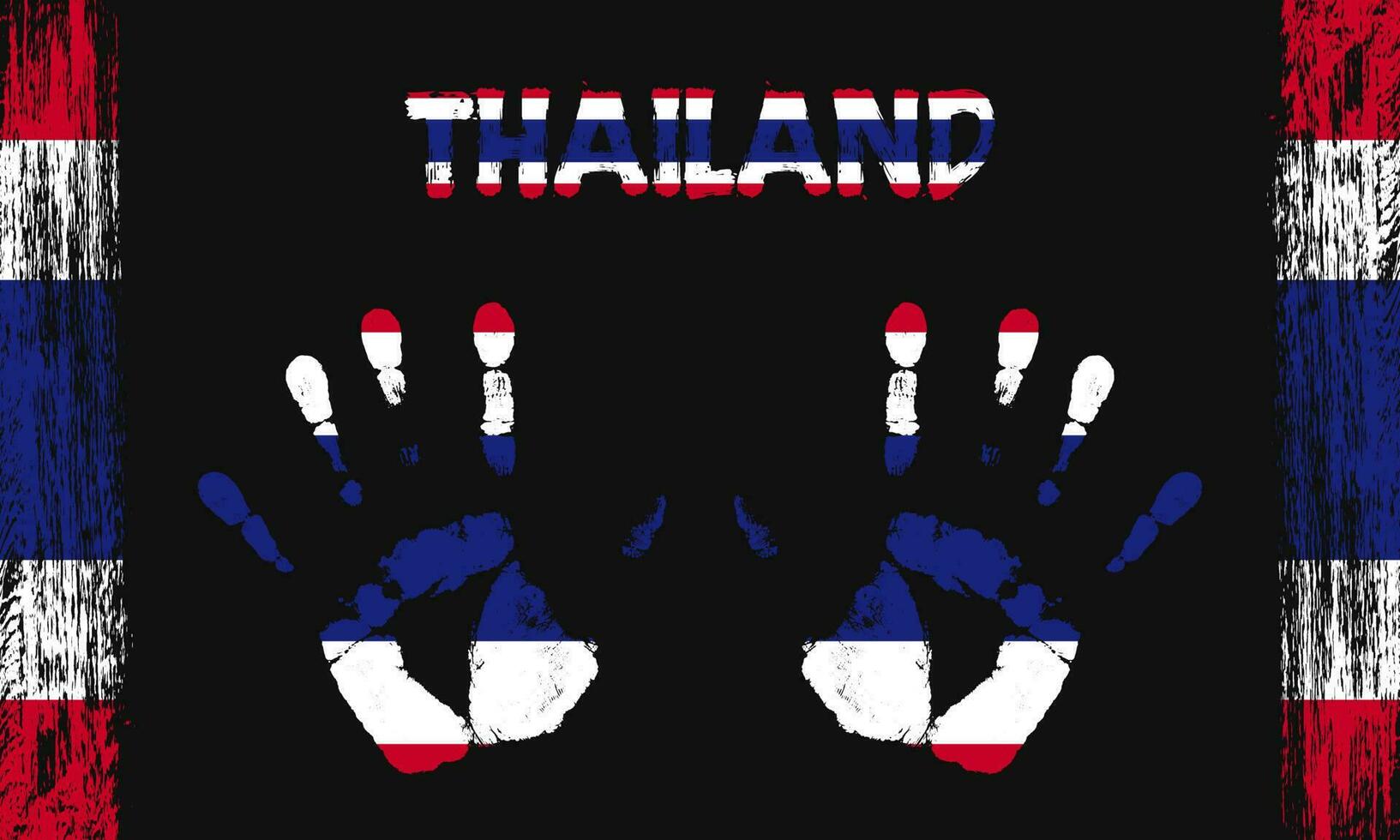 vektor flagga av thailand med en handflatan