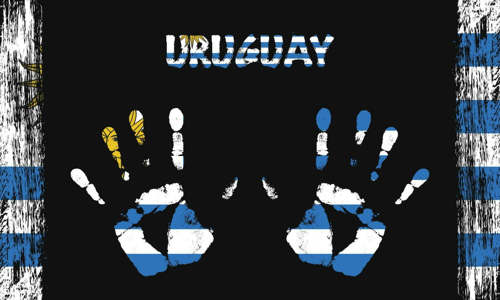 vektor flagga av uruguay med en handflatan