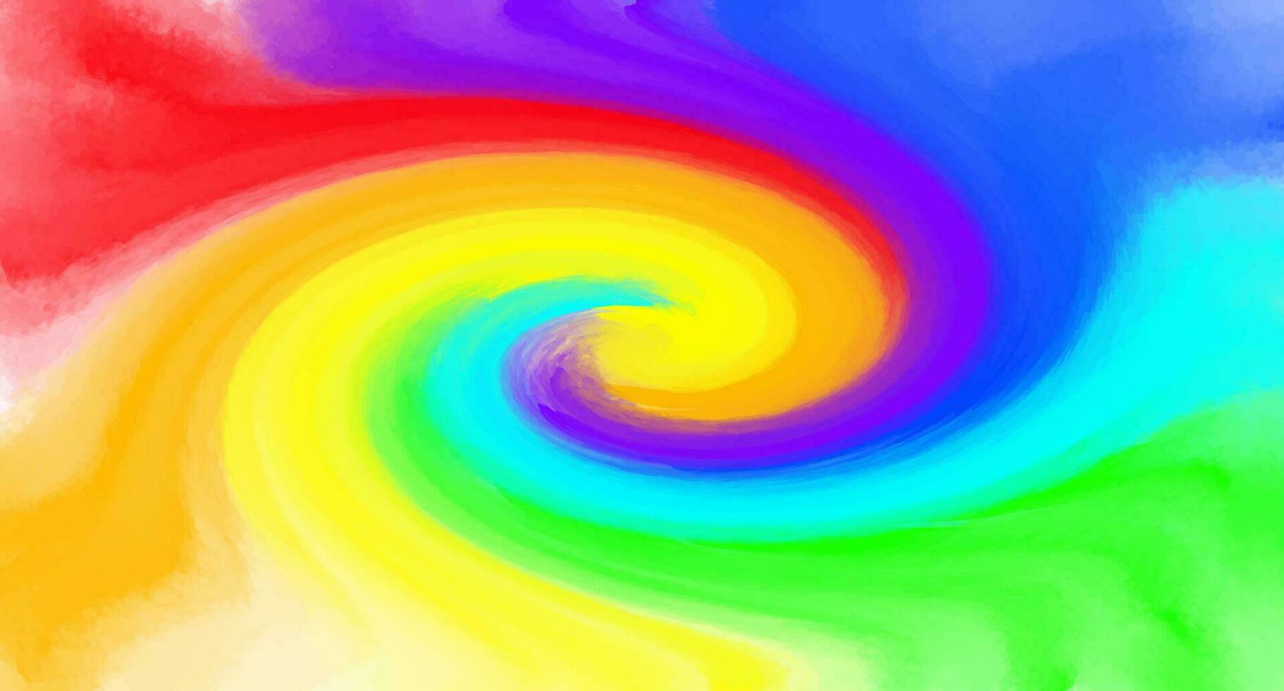 Regenbogen Aquarell Spiral- Hintergrund vektor