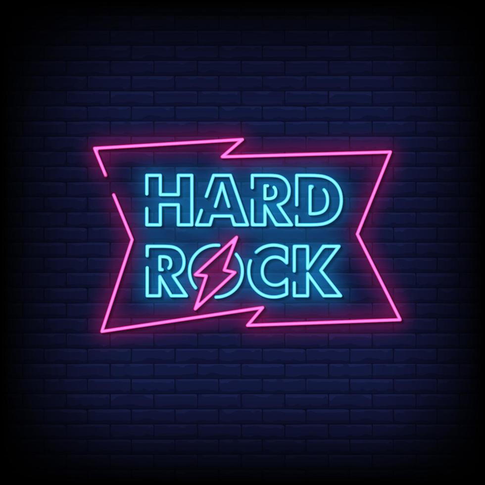 Hard Rock Leuchtreklamen Stil Text Vektor