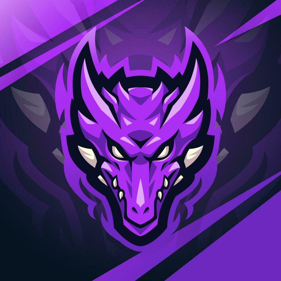 Drachenkopf-Esports-Maskottchen-Logo-Design vektor