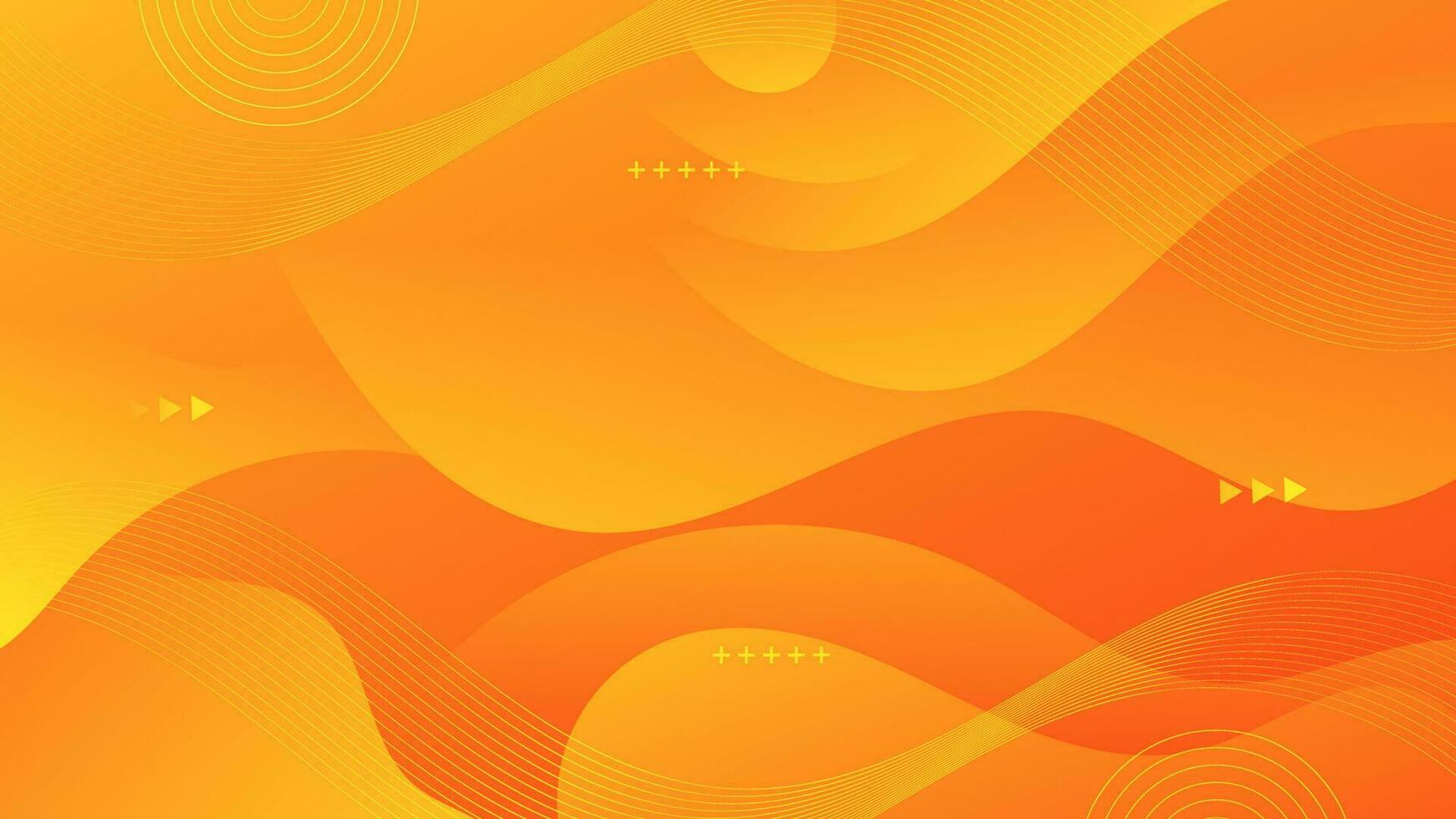 abstrakt Gradient Gelb Orange Flüssigkeit Welle Hintergrund vektor