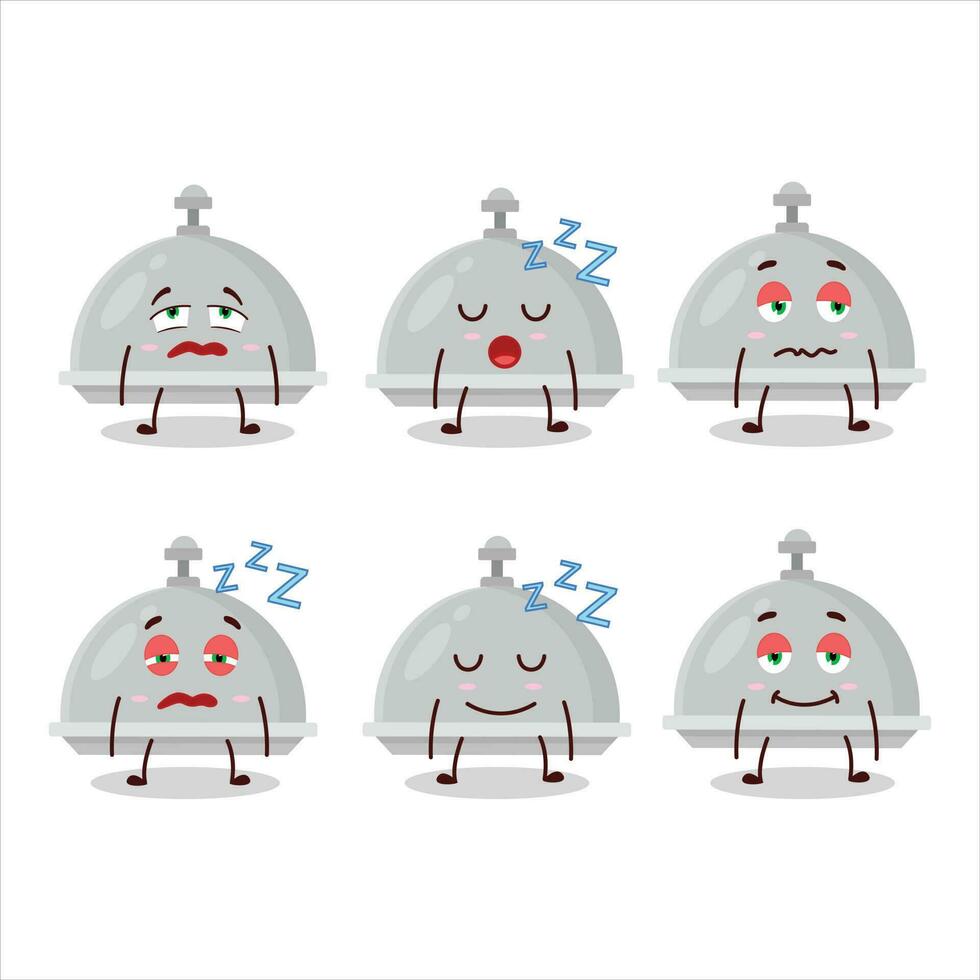 Karikatur Charakter von Silber Glocke mit schläfrig Ausdruck vektor