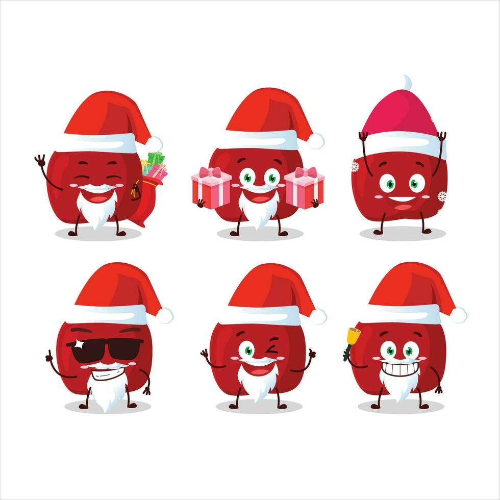 Santa claus Emoticons mit rot Apfel Karikatur Charakter vektor